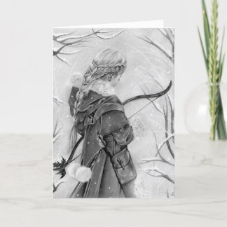 Doorway to winter fantasy winter archer girl card