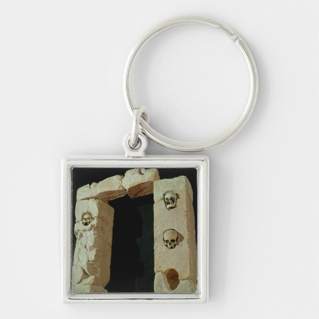 Doorway with Skulls Keychain (Front)