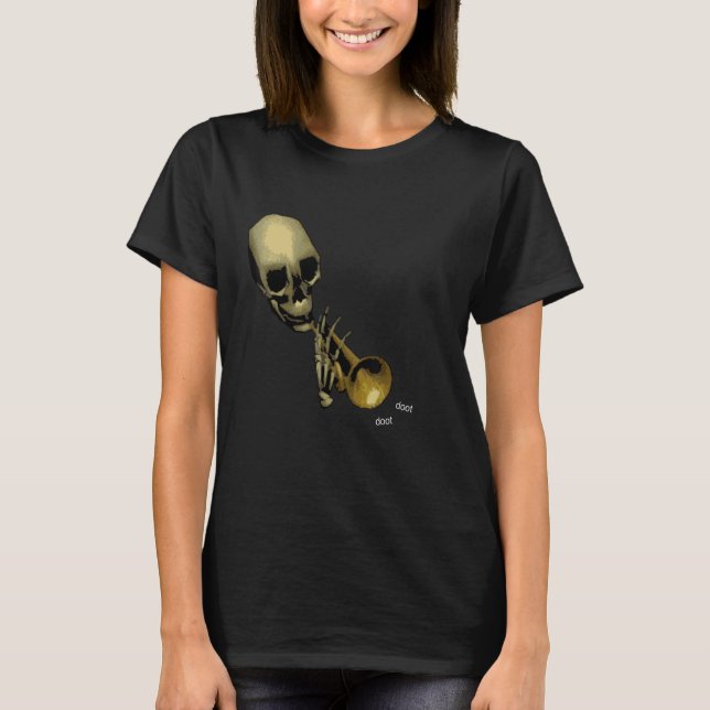 Doot doot, Mr. Skeletal Funny Meme T-Shirt (Front)