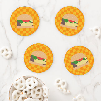 Dopamine Burger checkered Coaster Set