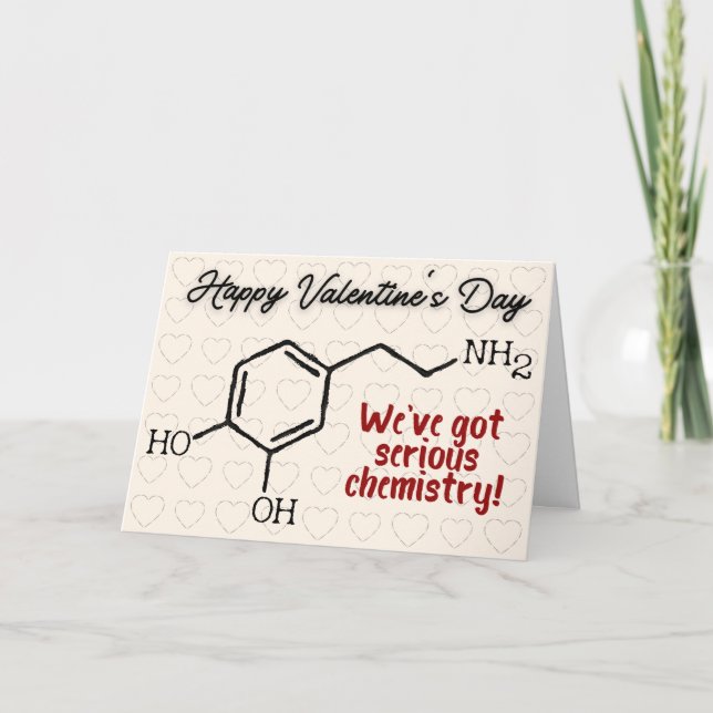 Dopamine Chemistry Funny Valentine Card (Front)