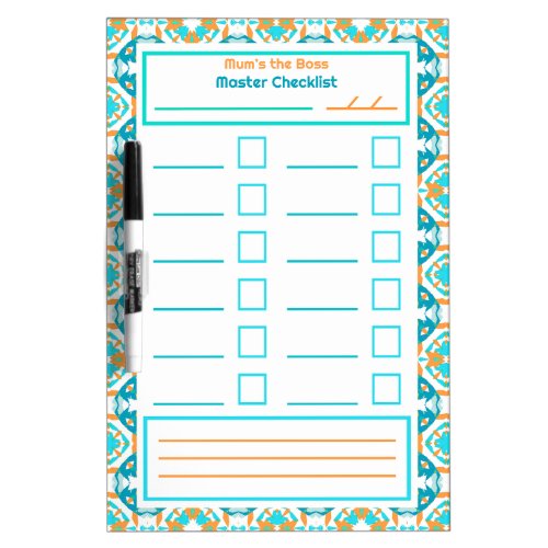 Dopamine Decor Blue Orange Motherâs Day Checklist Dry Erase Board