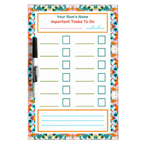 Dopamine Decor Green Orange Mothers Day Checklist Dry Erase Board