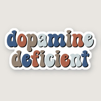 dopamine deficient Blue Brown Typography Sticker