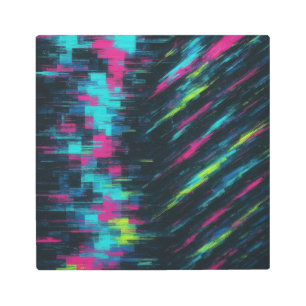 Dopamine Glitch Surge Ultra Glossy Metal Panel Art