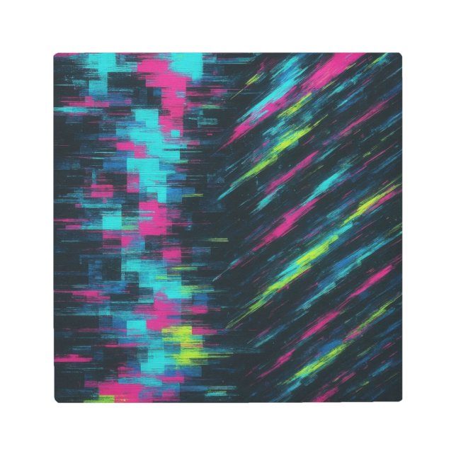 Dopamine Glitch Surge Ultra Glossy Metal Panel Art (Front)