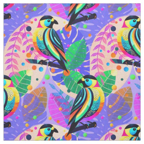 Dopamine Jungle Bird  Fabric