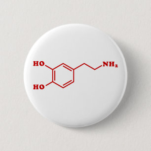 Dopamine Molecular Chemical Formula Button