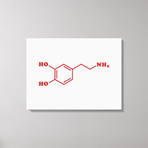 Dopamine Molecular Chemical Formula Canvas Print