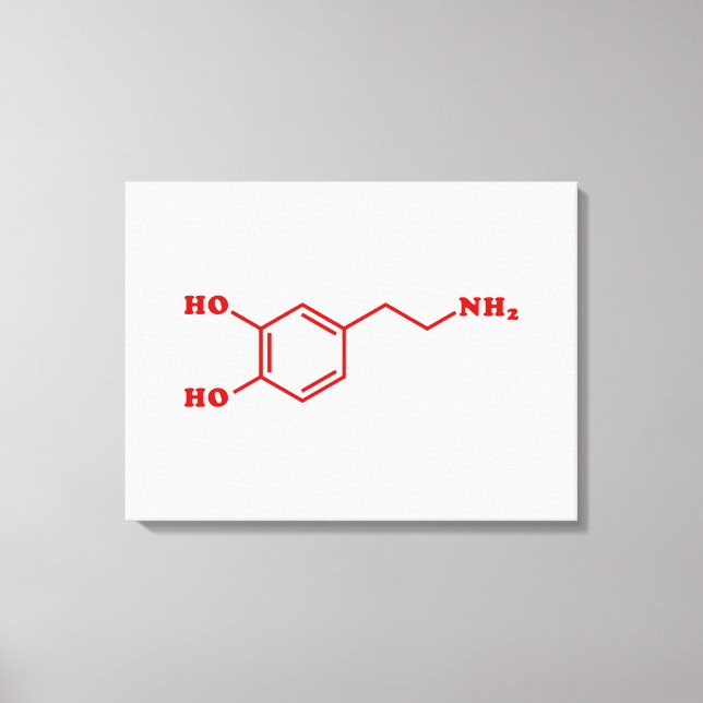 Dopamine Molecular Chemical Formula Canvas Print (Front)