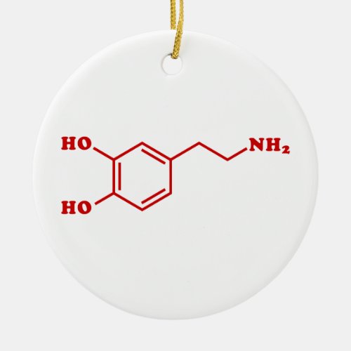 Dopamine Molecular Chemical Formula Ceramic Ornament