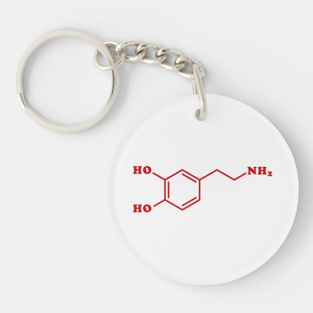 Dopamine Molecular Chemical Formula Keychain (Front)