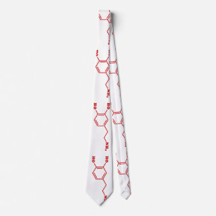 Dopamine Molecular Chemical Formula Neck Tie