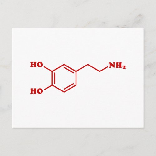 Dopamine Molecular Chemical Formula Postcard