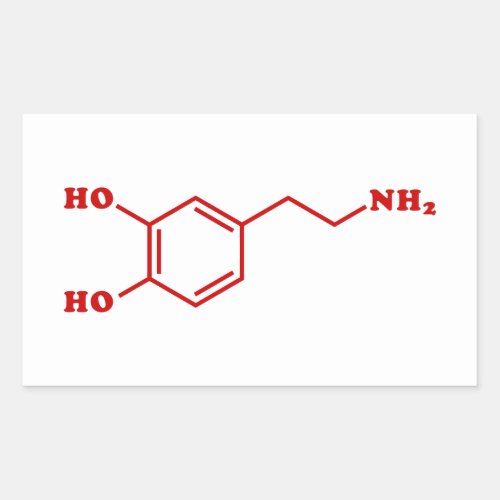 Dopamine Molecular Chemical Formula Rectangular Sticker