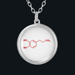 Dopamine Molecular Chemical Formula Silver Plated Necklace<br><div class="desc">Dopamine Molecule ~ Chemical Skeletal Structural Formula Organic Compound.

Globe Trotters specialises in idiosyncratic imagery from around the globe. Here you will find unique Greeting Cards,  Postcards,  Posters,  Mousepads and more.</div>