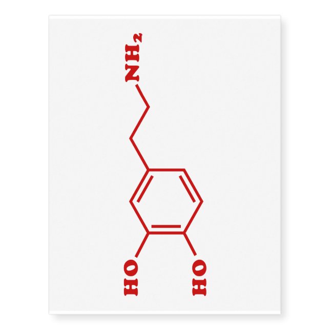 Dopamine Molecular Chemical Formula Temporary Tattoos (Front)