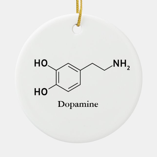 Dopamine Molecule Chemistry Biochemistry Ceramic Ornament (Front)