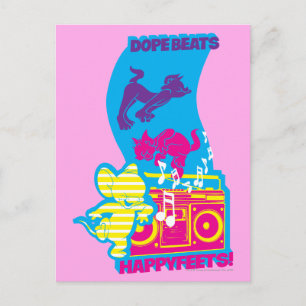 Dope Beats Happy Feets Postcard