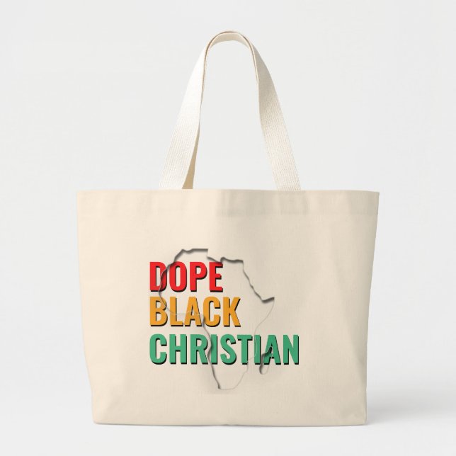 Dope Black Christian Large Tote Bag (Front)