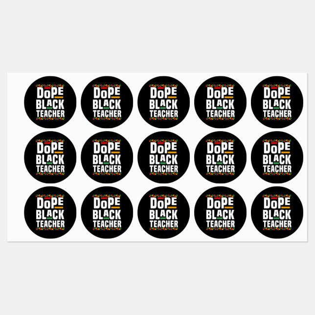 Dope Black Teacher Labels (Sheet)