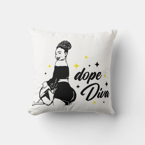 Dope Diva Throw Pillow