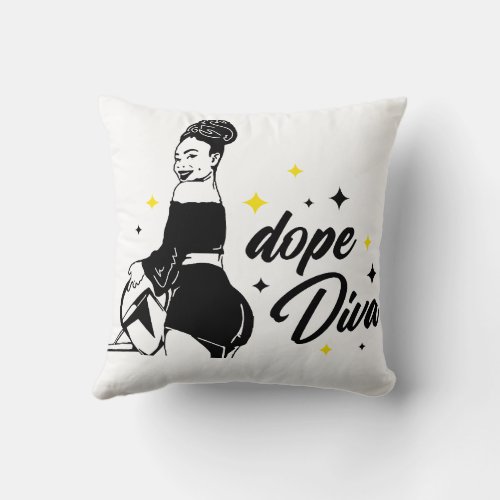 Dope Diva Throw Pillow