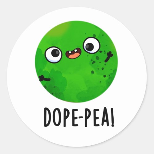 Dope_pea Funny Dopey Pea Pun Classic Round Sticker