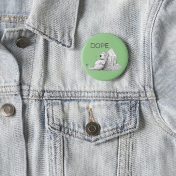Dope Weed Funny Beaver Smoking Ink Drawing Art Button by MiKaArt at Zazzle