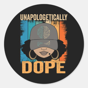 Dope Women Black History Month Juneteenth 1 Classic Round Sticker