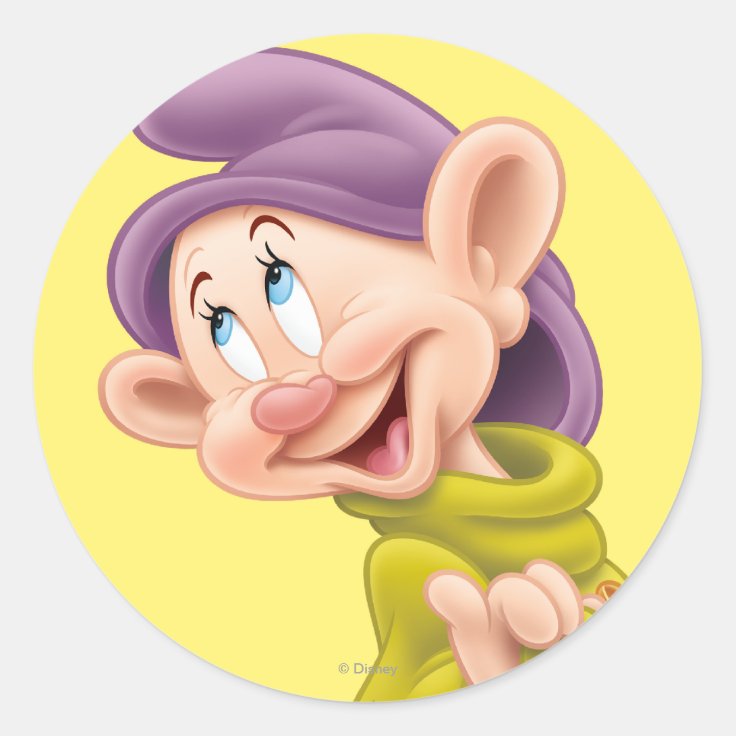 Dopey 3 Classic Round Sticker Zazzle 