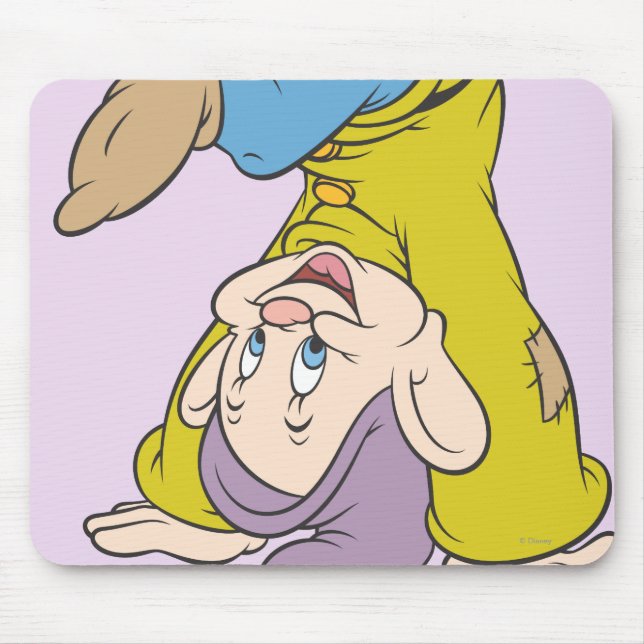 Dopey Doing a Head Stand Mouse Pad (Front)