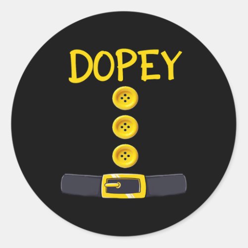 Dopey Dwarf Halloween Costume Color Matching Dopey Classic Round Sticker