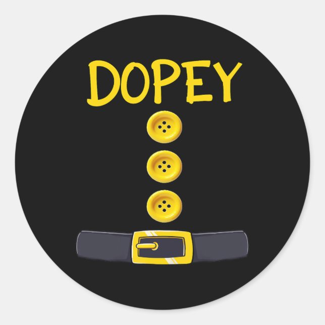 Dopey Dwarf Halloween Costume Color Matching Dopey Classic Round Sticker (Front)