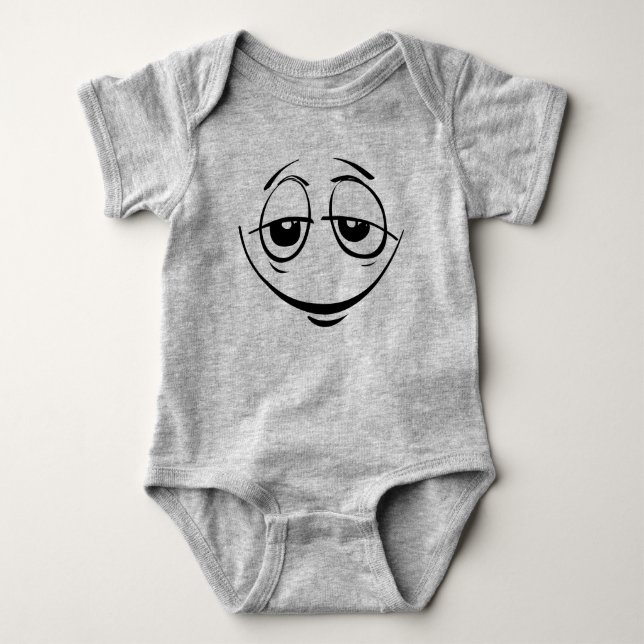 Dopey Eyed Emoticon Baby Costume Baby Bodysuit (Front)
