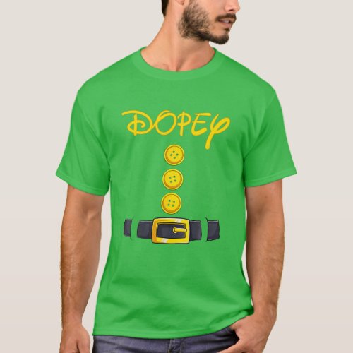 Dopey Halloween Dwarf Costume Color Matching T_Shirt