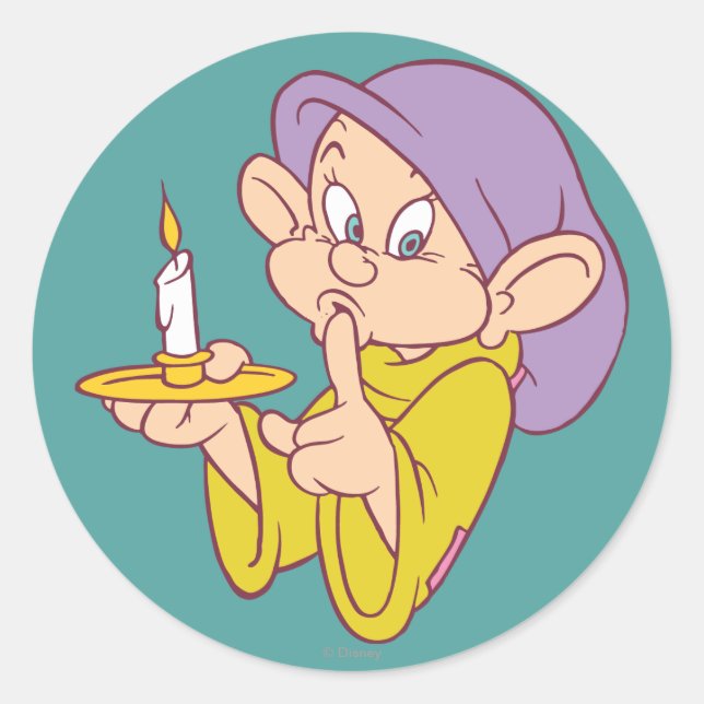 Dopey Holding a Candle Classic Round Sticker (Front)