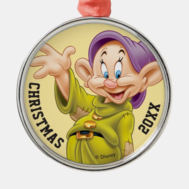 Dopey Waving Metal Ornament (Front)