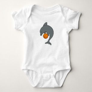 Dophin as Basketball player with Basketball Baby Bodysuit