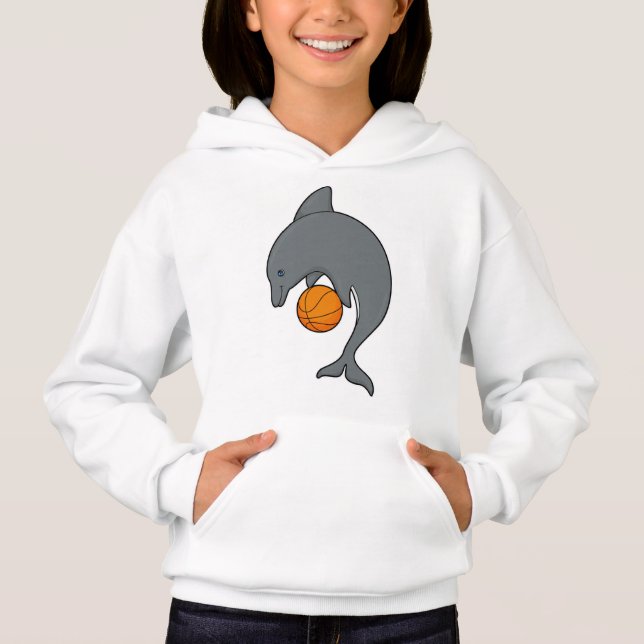 Dophin as Basketball player with Basketball Hoodie (Front)
