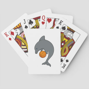 Dophin as Basketball player with Basketball Poker Cards