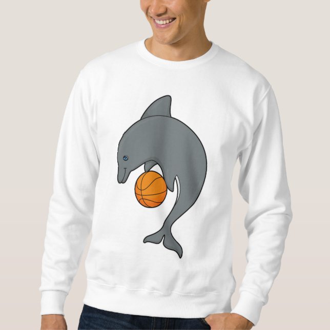 Dophin as Basketball player with Basketball Sweatshirt (Front)