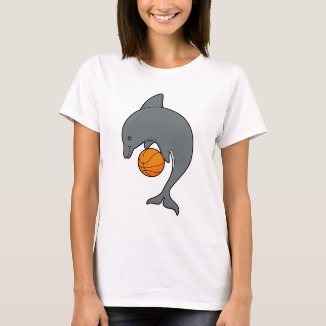 Dophin as Basketball player with Basketball T-Shirt (Front)