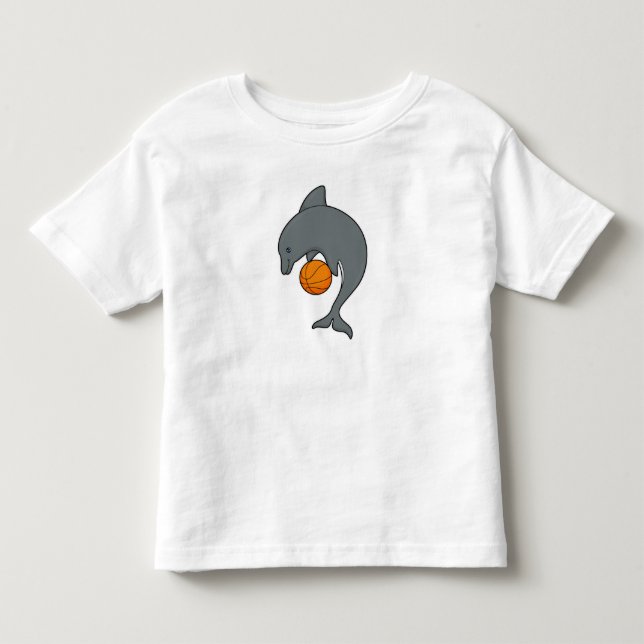 Dophin as Basketball player with Basketball Toddler T-shirt (Front)