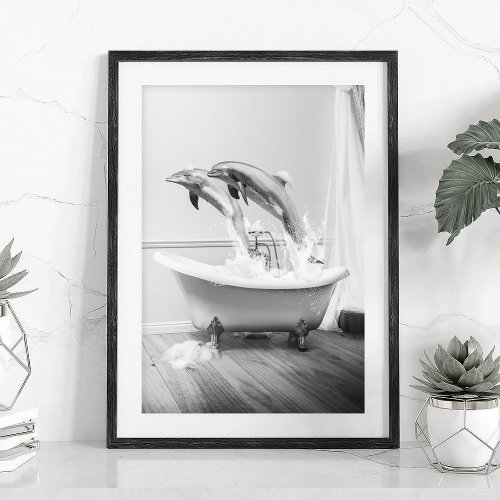 Dophin in a bathtub Poster