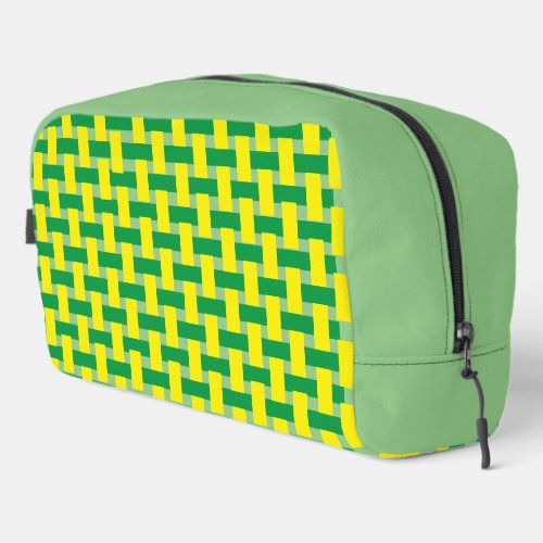 Dopp Kit _ Woven Sides in Yellow and Green 