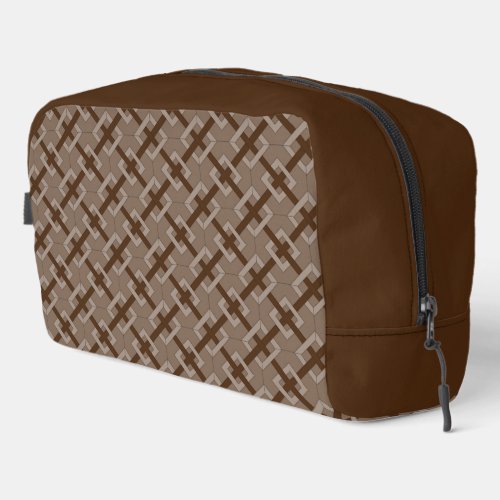 Dopp Kitt _ Interwoven Diamonds in Brown Dopp Kit