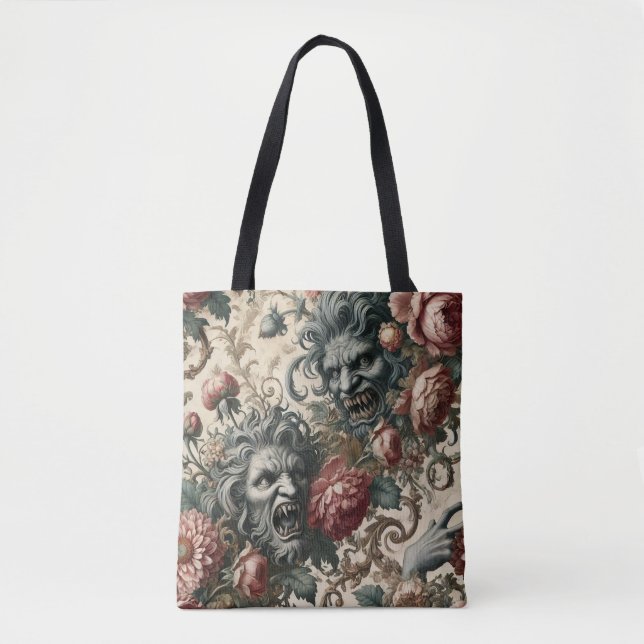 Doppelganger Malevolence – Baroque Gothic Monster Tote Bag (Front)