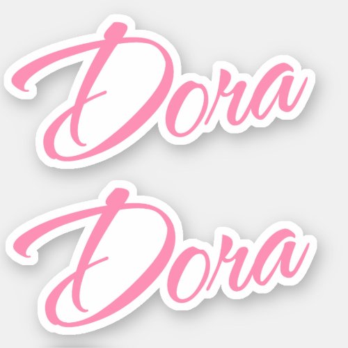 Dora Name in Pink x2 Sticker