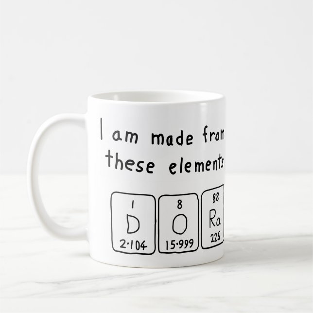 Dora periodic table name mug (Left)